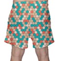 Multicolored Honeycomb Colorful Abstract Geometry Men s Shorts View2