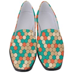 Multicolored Honeycomb Colorful Abstract Geometry Women s Classic Loafer Heels by Vaneshop