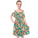 Multicolored Honeycomb Colorful Abstract Geometry Kids  Cut Out Shoulders Chiffon Dress View1