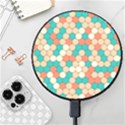 Multicolored Honeycomb Colorful Abstract Geometry Wireless Fast Charger(Black) View1