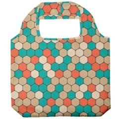 Multicolored Honeycomb Colorful Abstract Geometry Foldable Grocery Recycle Bag