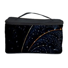 Abstract Dark Shine Structure Fractal Golden Cosmetic Storage Case by Vaneshop