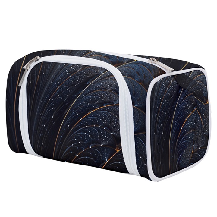 Abstract Dark Shine Structure Fractal Golden Toiletries Pouch