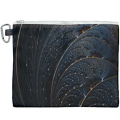 Abstract Dark Shine Structure Fractal Golden Canvas Cosmetic Bag (xxxl)