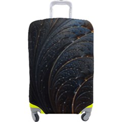 Abstract Dark Shine Structure Fractal Golden Luggage Cover (large) by Vaneshop