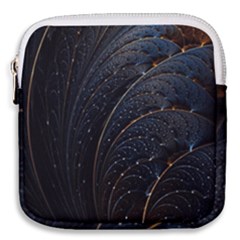 Abstract Dark Shine Structure Fractal Golden Mini Square Pouch by Vaneshop