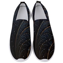 Abstract Dark Shine Structure Fractal Golden Men s Slip On Sneakers by Vaneshop