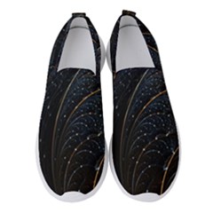 Abstract Dark Shine Structure Fractal Golden Women s Slip On Sneakers by Vaneshop