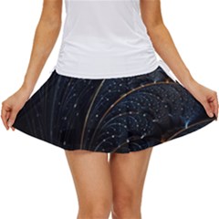 Abstract Dark Shine Structure Fractal Golden Women s Skort