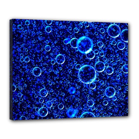 Blue Bubbles Abstract Canvas 20  X 16  (stretched) by Vaneshop