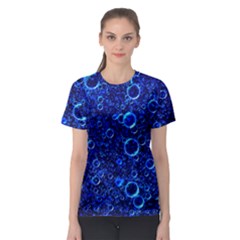 Blue Bubbles Abstract Women s Sport Mesh Tee