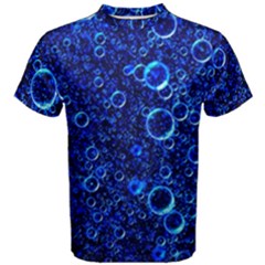 Blue Bubbles Abstract Men s Cotton Tee by Vaneshop