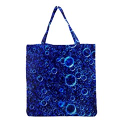 Blue Bubbles Abstract Grocery Tote Bag by Vaneshop