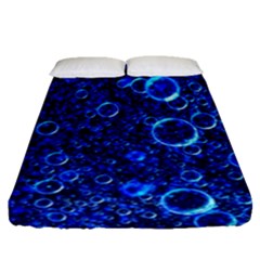 Blue Bubbles Abstract Fitted Sheet (queen Size) by Vaneshop