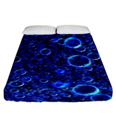 Blue Bubbles Abstract Fitted Sheet (king Size) by Vaneshop