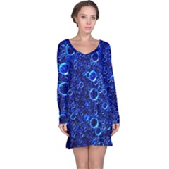 Blue Bubbles Abstract Long Sleeve Nightdress by Vaneshop