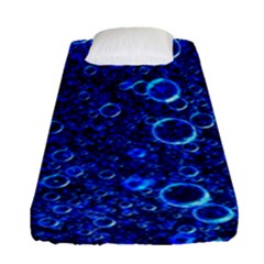 Blue Bubbles Abstract Fitted Sheet (single Size) by Vaneshop