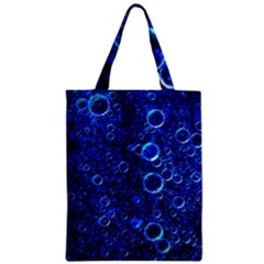 Blue Bubbles Abstract Zipper Classic Tote Bag by Vaneshop