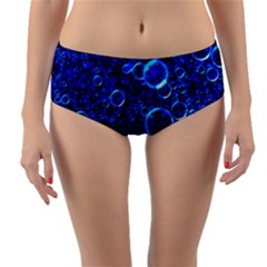 Blue Bubbles Abstract Reversible Mid-waist Bikini Bottoms by Vaneshop