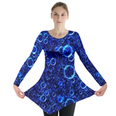 Blue Bubbles Abstract Long Sleeve Tunic 