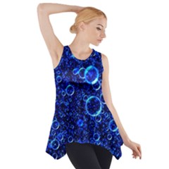 Blue Bubbles Abstract Side Drop Tank Tunic by Vaneshop