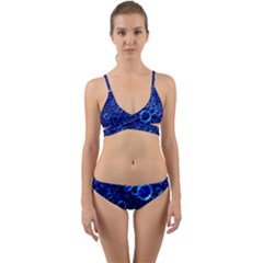 Blue Bubbles Abstract Wrap Around Bikini Set by Vaneshop