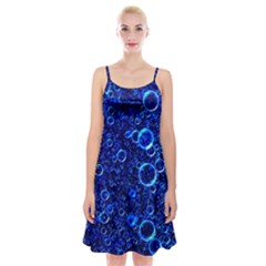 Blue Bubbles Abstract Spaghetti Strap Velvet Dress by Vaneshop