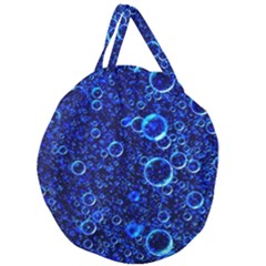 Blue Bubbles Abstract Giant Round Zipper Tote by Vaneshop