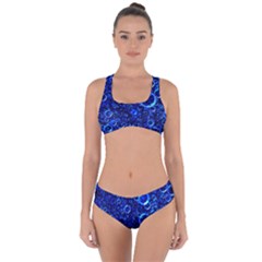 Blue Bubbles Abstract Criss Cross Bikini Set by Vaneshop