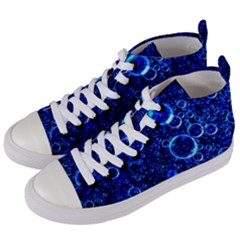 Blue Bubbles Abstract Women s Mid-top Canvas Sneakers by Vaneshop