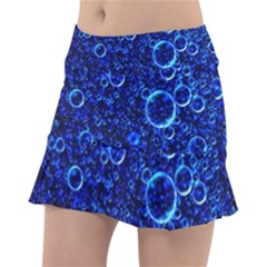 Blue Bubbles Abstract Classic Tennis Skirt