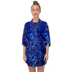 Blue Bubbles Abstract Half Sleeve Chiffon Kimono by Vaneshop