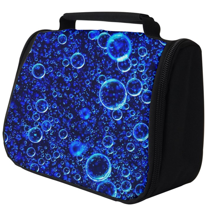 Blue Bubbles Abstract Full Print Travel Pouch (Big)