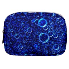 Blue Bubbles Abstract Make Up Pouch (small) by Vaneshop