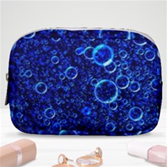 Blue Bubbles Abstract Make Up Pouch (small) by Vaneshop