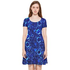 Blue Bubbles Abstract Inside Out Cap Sleeve Dress by Vaneshop