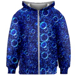 Blue Bubbles Abstract Kids  Zipper Hoodie Without Drawstring by Vaneshop