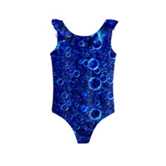 Blue Bubbles Abstract Kids  Frill Swimsuit