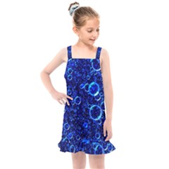 Blue Bubbles Abstract Kids  Overall Dress by Vaneshop