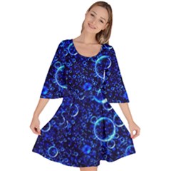 Blue Bubbles Abstract Velour Kimono Dress by Vaneshop