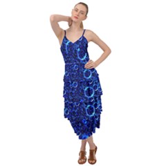 Blue Bubbles Abstract Layered Bottom Dress by Vaneshop