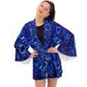 Blue Bubbles Abstract Long Sleeve Kimono View1