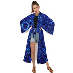 Blue Bubbles Abstract Maxi Kimono by Vaneshop