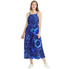 Blue Bubbles Abstract Boho Sleeveless Summer Dress by Vaneshop