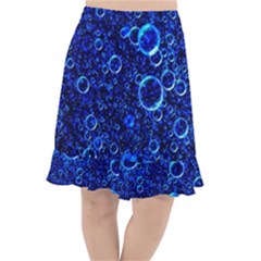 Blue Bubbles Abstract Fishtail Chiffon Skirt by Vaneshop