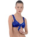 Blue Bubbles Abstract Front Tie Bikini Top View1