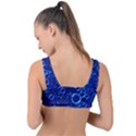 Blue Bubbles Abstract Front Tie Bikini Top View2