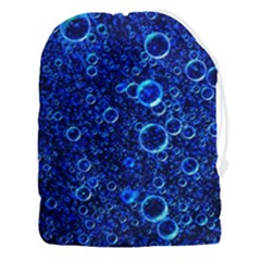 Blue Bubbles Abstract Drawstring Pouch (3xl) by Vaneshop