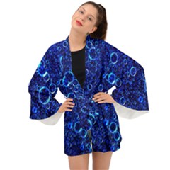 Blue Bubbles Abstract Long Sleeve Kimono by Vaneshop