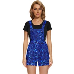 Blue Bubbles Abstract Short Overalls